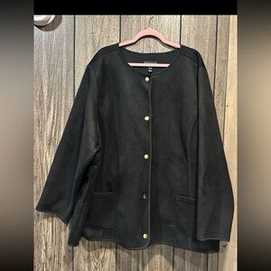 Susan Graver Weekend Bonded Faux Suede & Polar Fleece Jacket